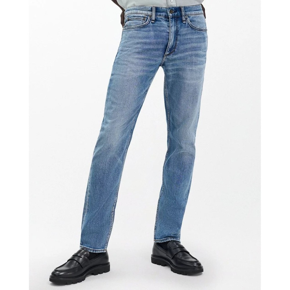 Rag & Bone Fit 2 Slim Leg Jeans Frayed Hem Light Wash Denim 31 M1223K510PAZ
